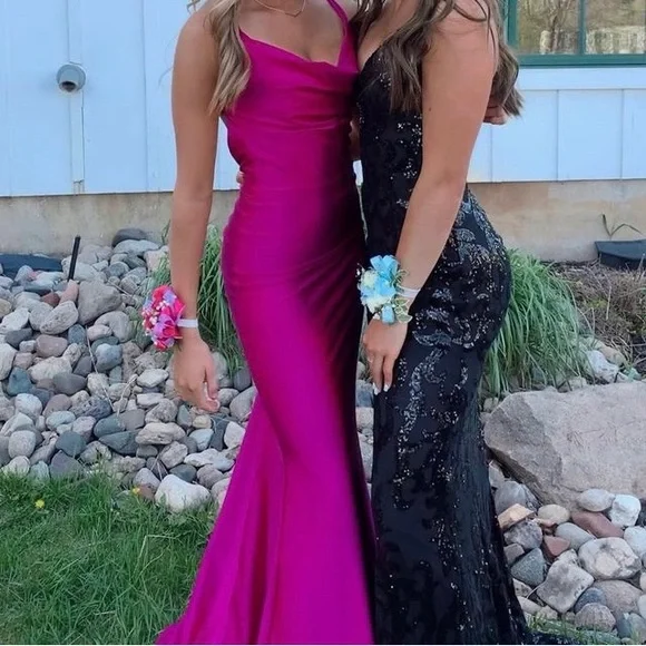 long evening dresses near me Long Prom Evening Gown High Slit Formal Spaghetti Straps Dress : Nox Anabel G1660 main image 1